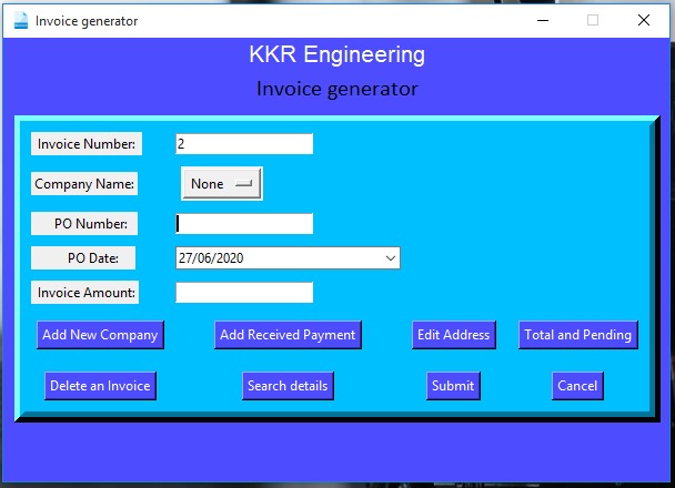 Advanced invoice generator – screenshot 1