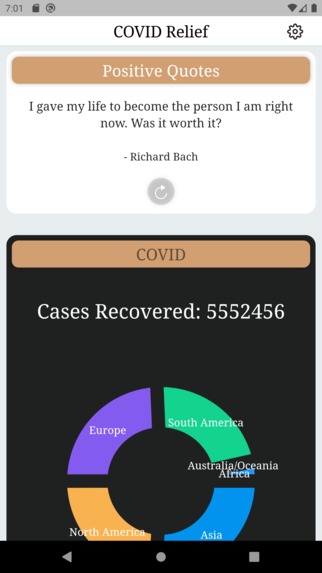 COVID Relief Journal – screenshot 2