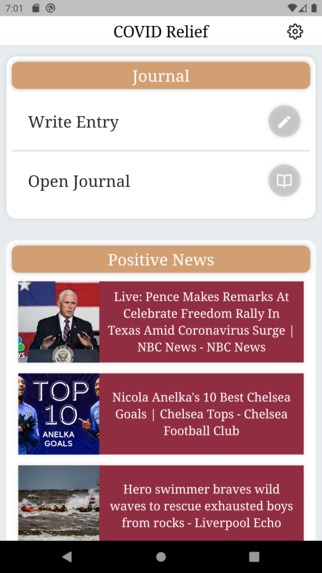 COVID Relief Journal – screenshot 3