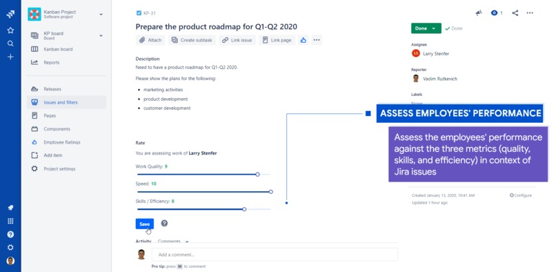 Employee Performance Ratings for Jira Cloud – screenshot 1