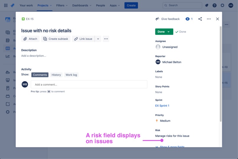 Jira Risk (Forge) – screenshot 1