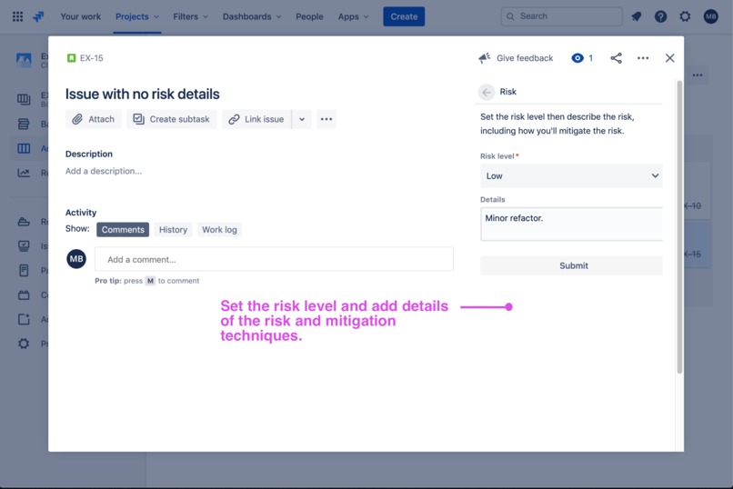 Jira Risk (Forge) – screenshot 2