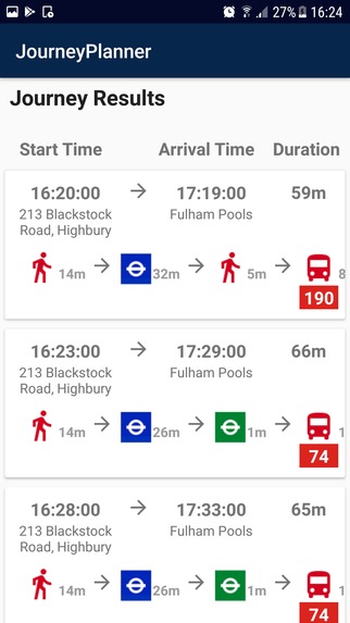 JourneyPlanner – screenshot 3