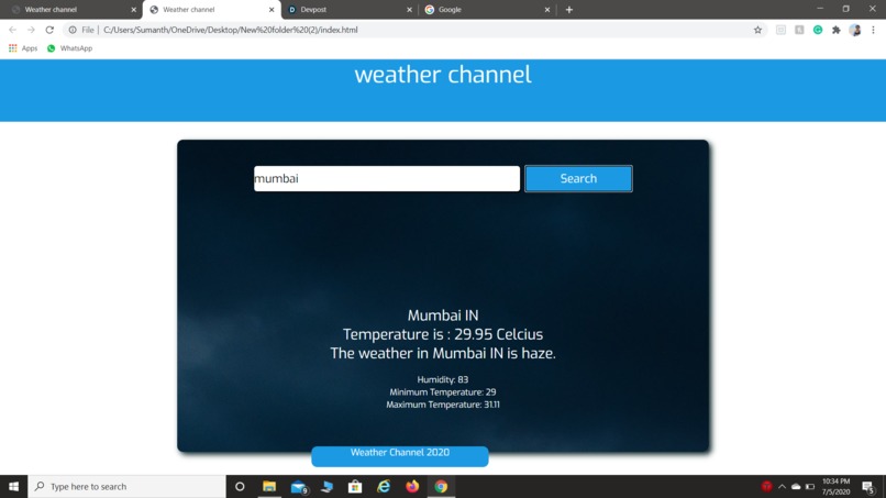 weather report – screenshot 1