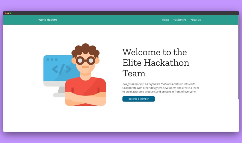 WorldHackers - Hackathon Team Website – screenshot 1