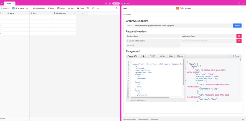 GraphQL Import – screenshot 1