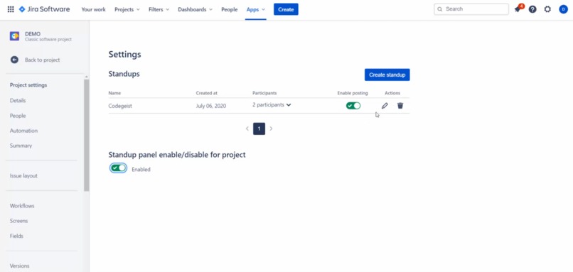 Regos Team Status for Jira Cloud – screenshot 1