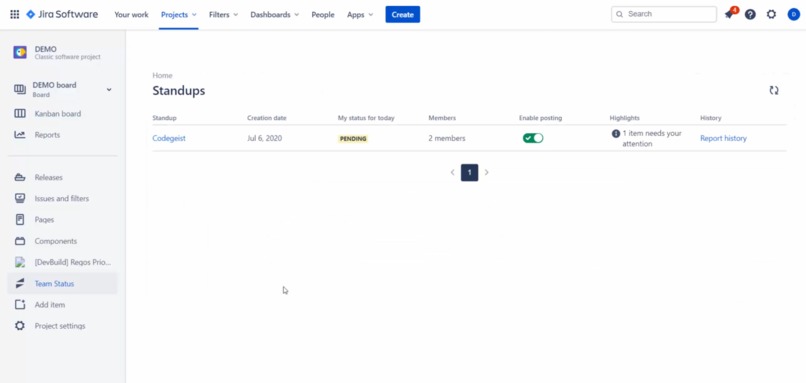 Regos Team Status for Jira Cloud – screenshot 3