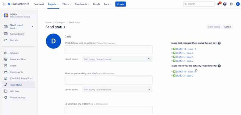 Regos Team Status for Jira Cloud – screenshot 5