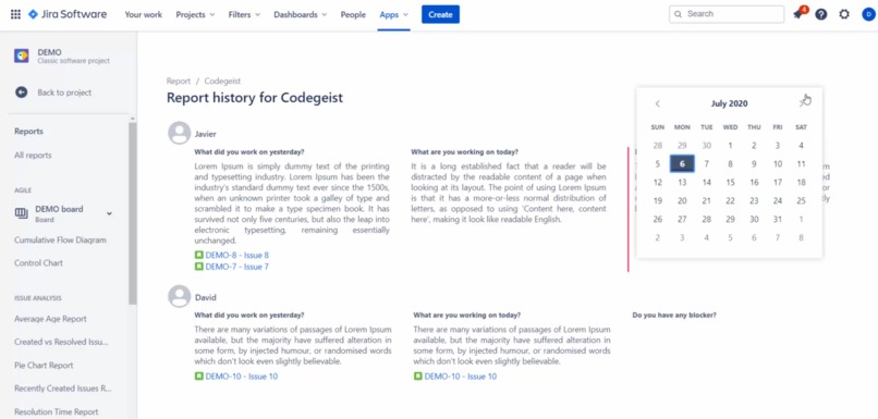 Regos Team Status for Jira Cloud – screenshot 7