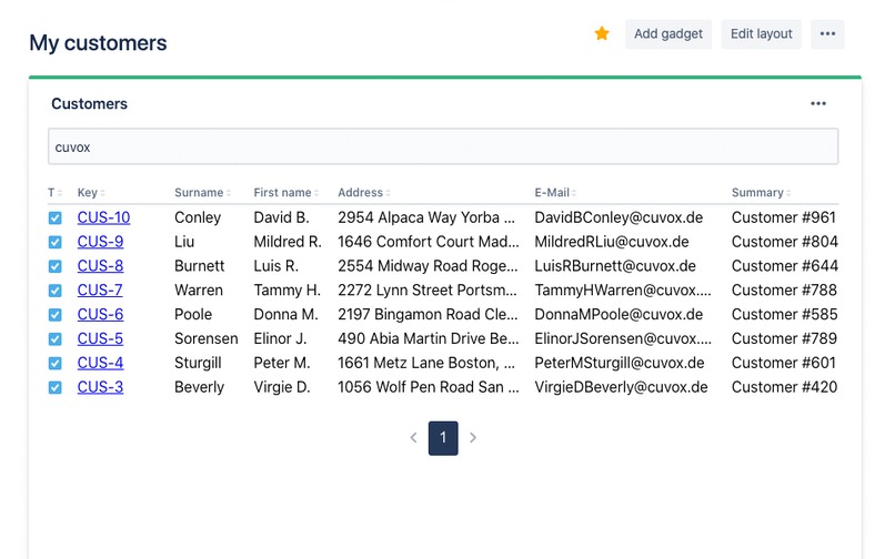 Search Gadget for Jira – screenshot 1
