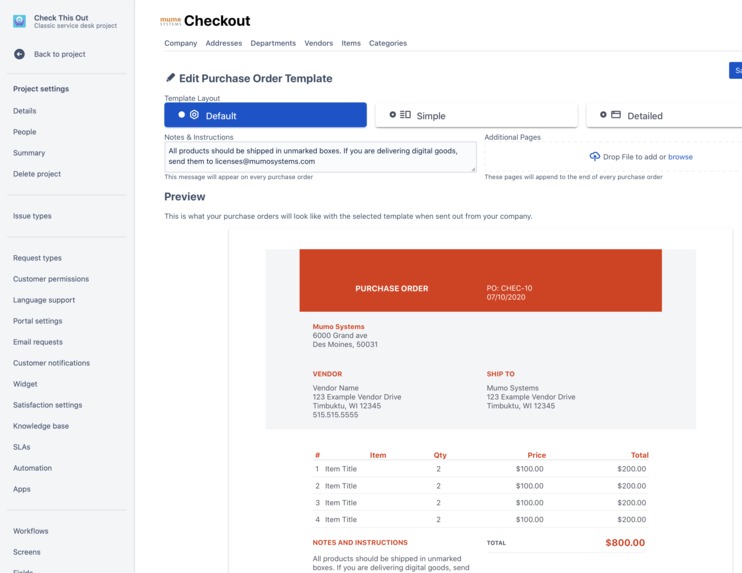 Checkout - Procurement for Jira Service Desk – screenshot 9