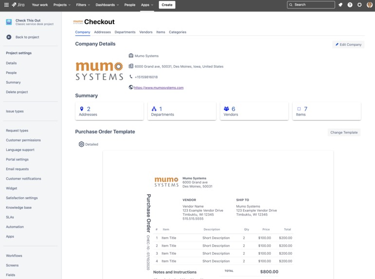 Checkout - Procurement for Jira Service Desk – screenshot 15