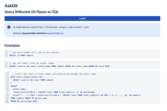 AskGit - SQL Queries on Git Repository History and Data