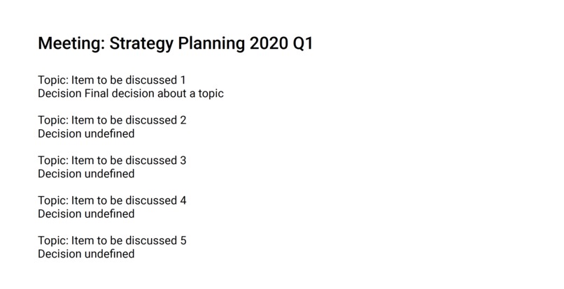 Meetings and Decisions Addon – screenshot 1