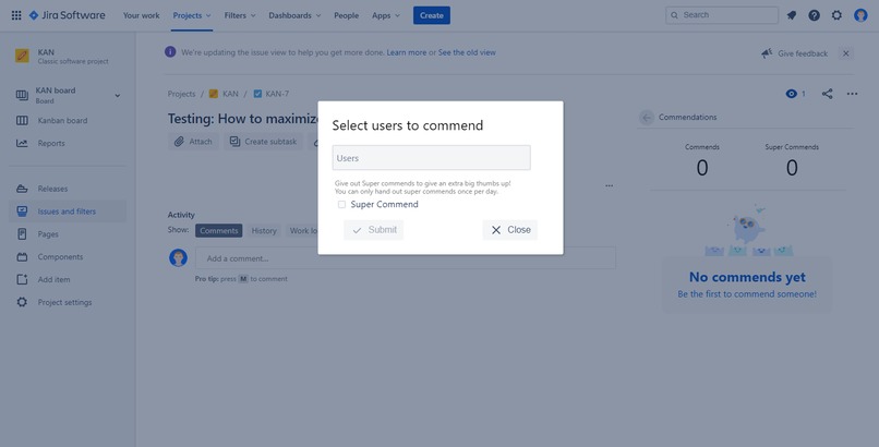 Commendations for Jira – screenshot 3