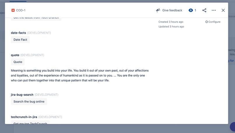 Inspirational Quotes in JIRA – screenshot 1