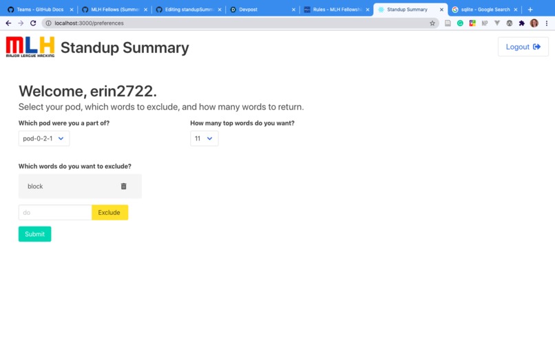 Standup Summary – screenshot 2
