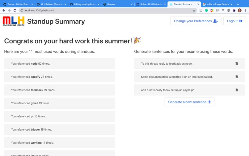 Standup Summary – screenshot 3