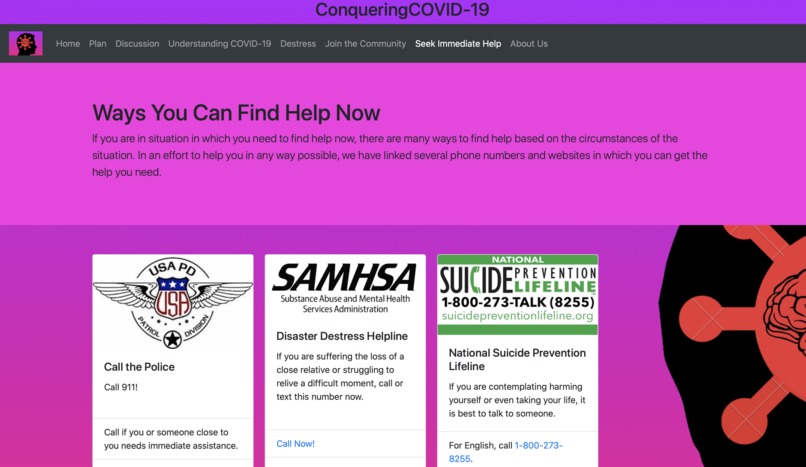 Best Main Prize - BioTech/Health - ConqueringCOVID-19 – screenshot 11