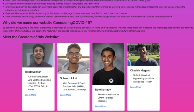 Best Main Prize - BioTech/Health - ConqueringCOVID-19 – screenshot 14