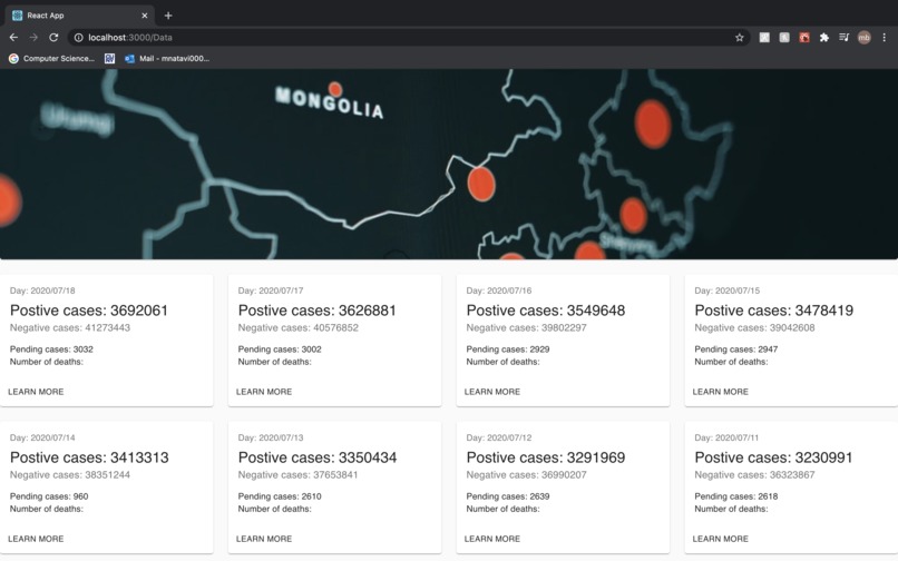 covidDataProject – screenshot 3