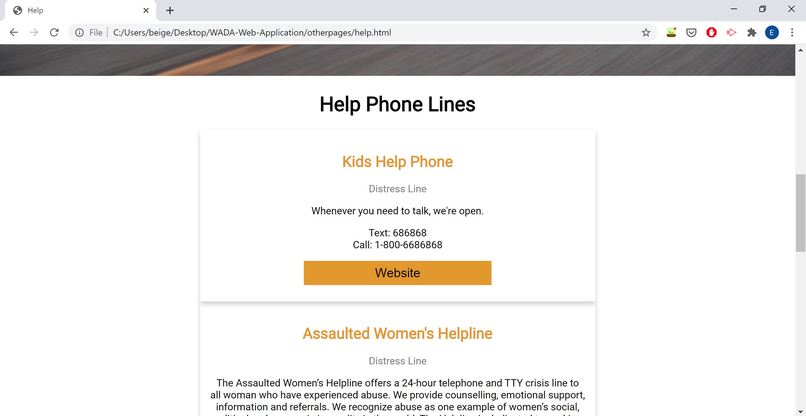 WADA - Women Against Domestic Violence – screenshot 2