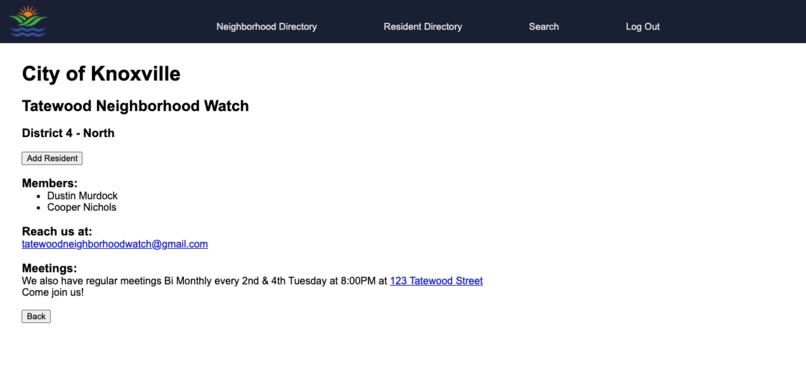 Knoxville Neighborhood Portal – screenshot 2