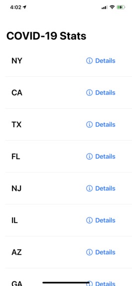 COVID Tracker – screenshot 1