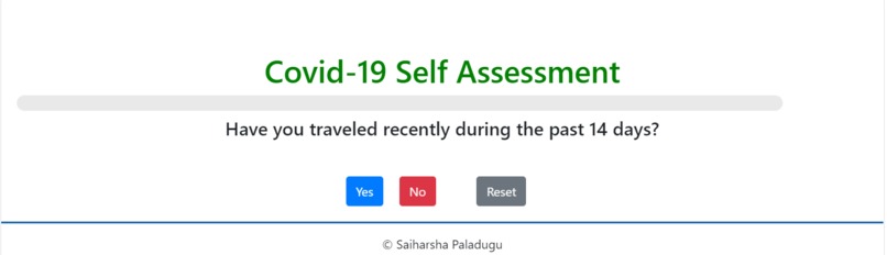 Covid-19 Self Assessment – screenshot 1