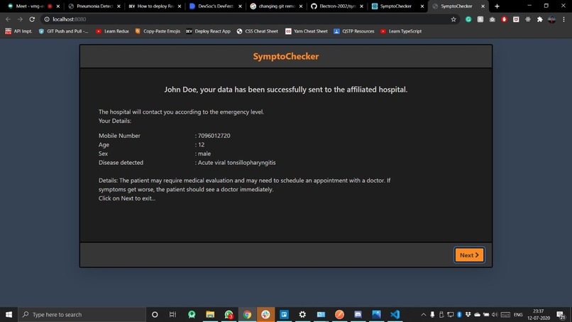SymptoChecker App – screenshot 1