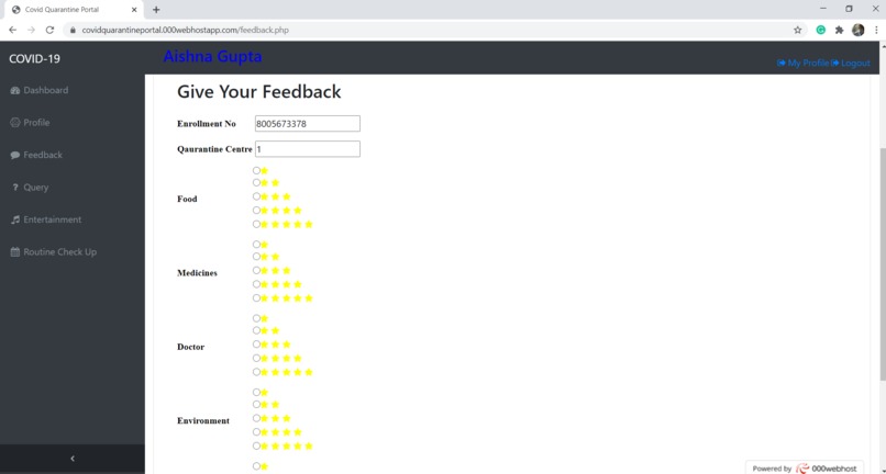 Covid Quarantine Care  Portal  – screenshot 1