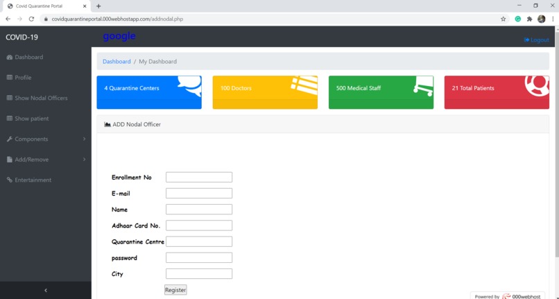 Covid Quarantine Care  Portal  – screenshot 3