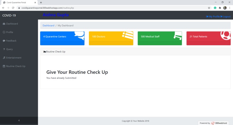 Covid Quarantine Care  Portal  – screenshot 4