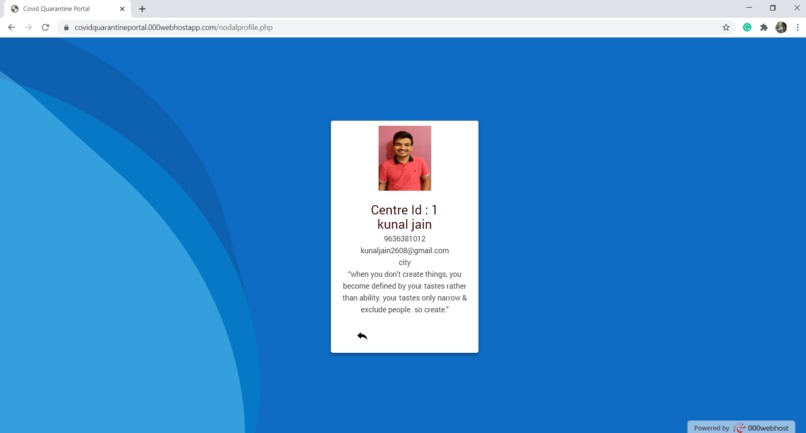 Covid Quarantine Care  Portal  – screenshot 6