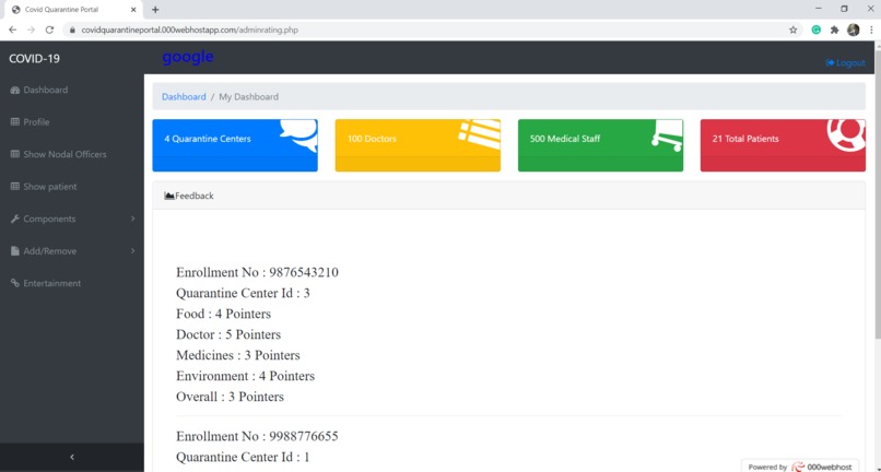 Covid Quarantine Care  Portal  – screenshot 9
