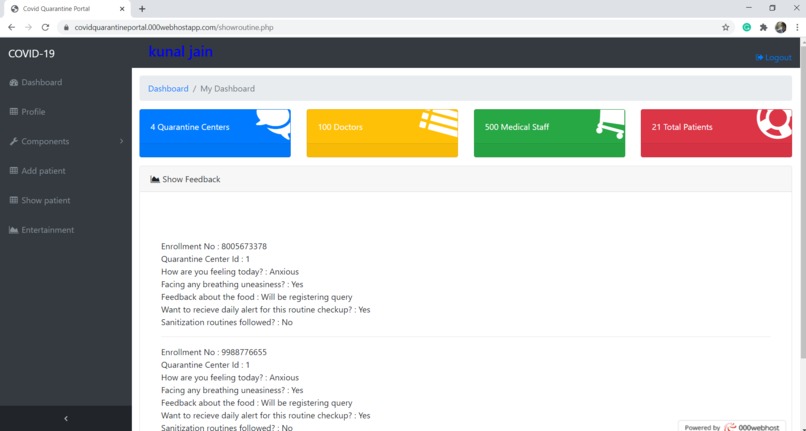 Covid Quarantine Care  Portal  – screenshot 10