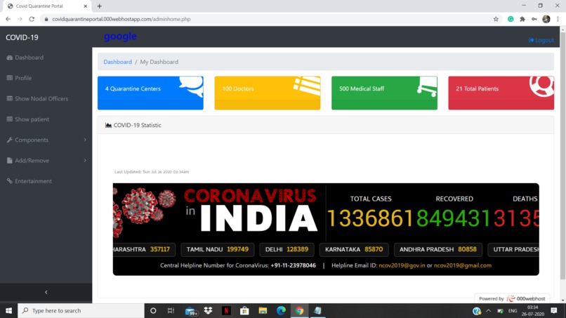 Covid Quarantine Care  Portal  – screenshot 11