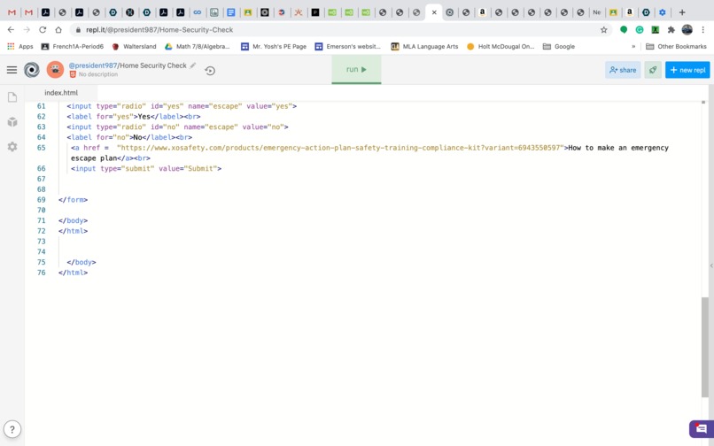 Home Security Form – screenshot 3