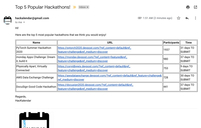 HacKalendar – screenshot 1