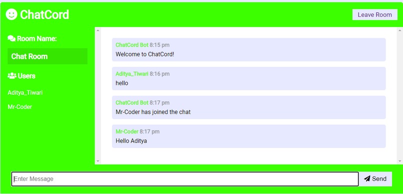 ChatCord Chat Website – screenshot 2