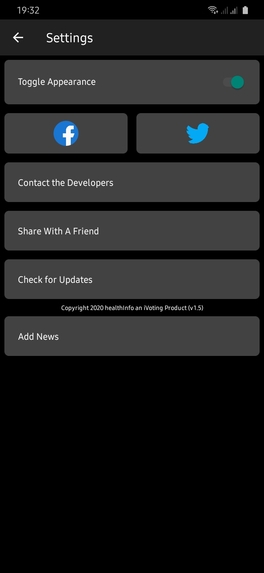 healthInfo – screenshot 2
