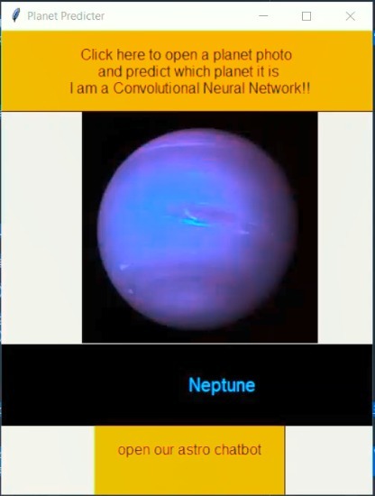  PLANET RECOGNITION AND CHATBOT  – screenshot 1