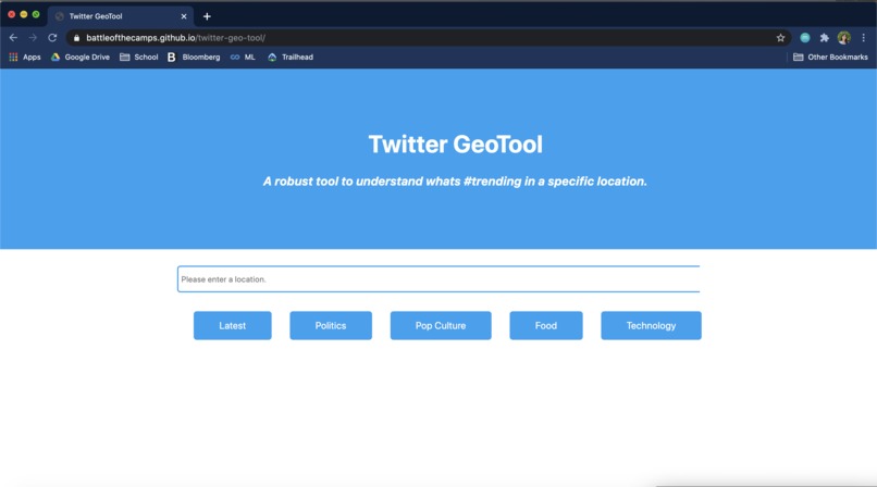 Twitter GeoTool – screenshot 1