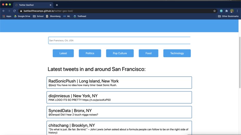 Twitter GeoTool – screenshot 2