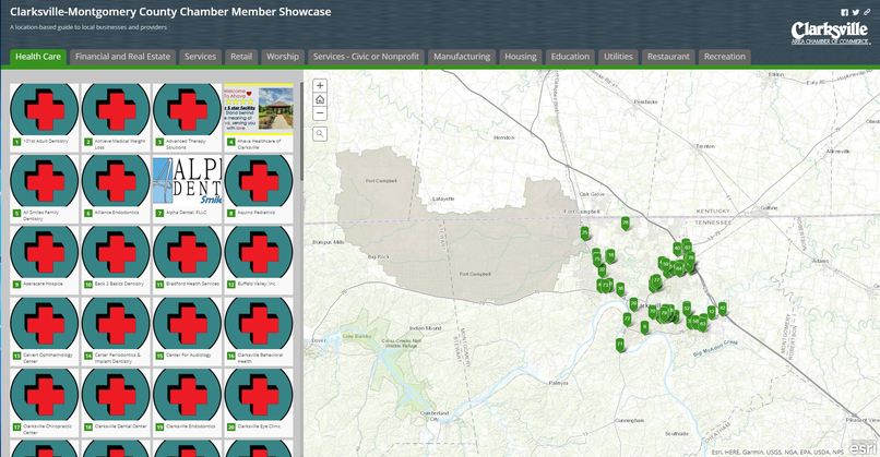 Clarksville Chamber of Commerce Member Web Map – screenshot 1