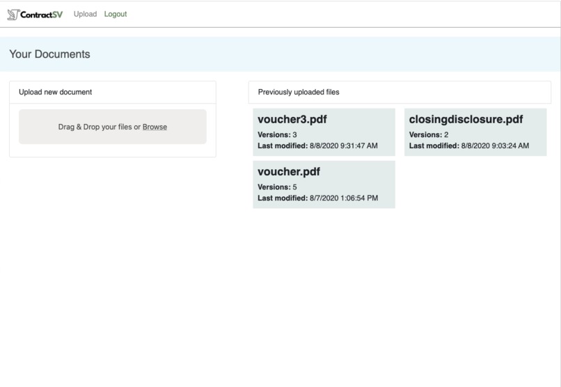 ContractSV - BitcoinSV backed documents – screenshot 3