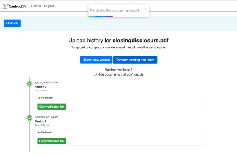 ContractSV - BitcoinSV backed documents – screenshot 5