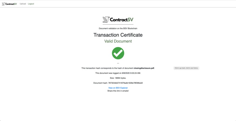 ContractSV - BitcoinSV backed documents – screenshot 6