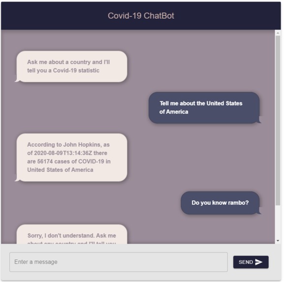 sglg-communications covid-19 chat react module – screenshot 1